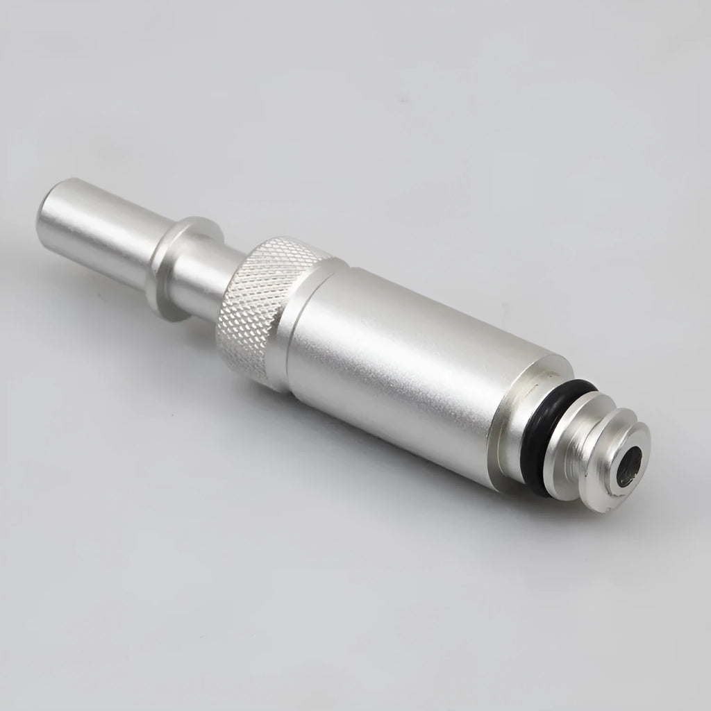 Silver metal transmission refueling joint adapter tool VAS6262-9.