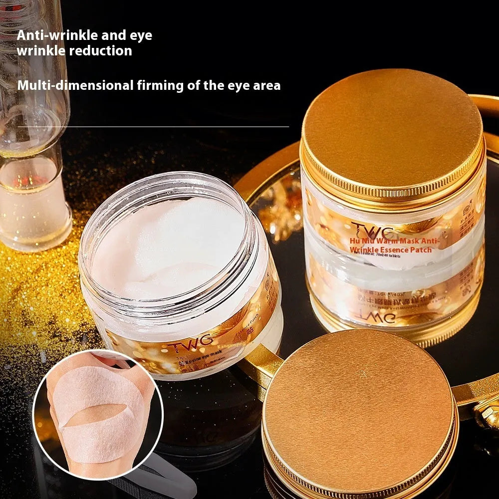 Snail essence eye mask box with 40 hydrating patches for dark circles treatment