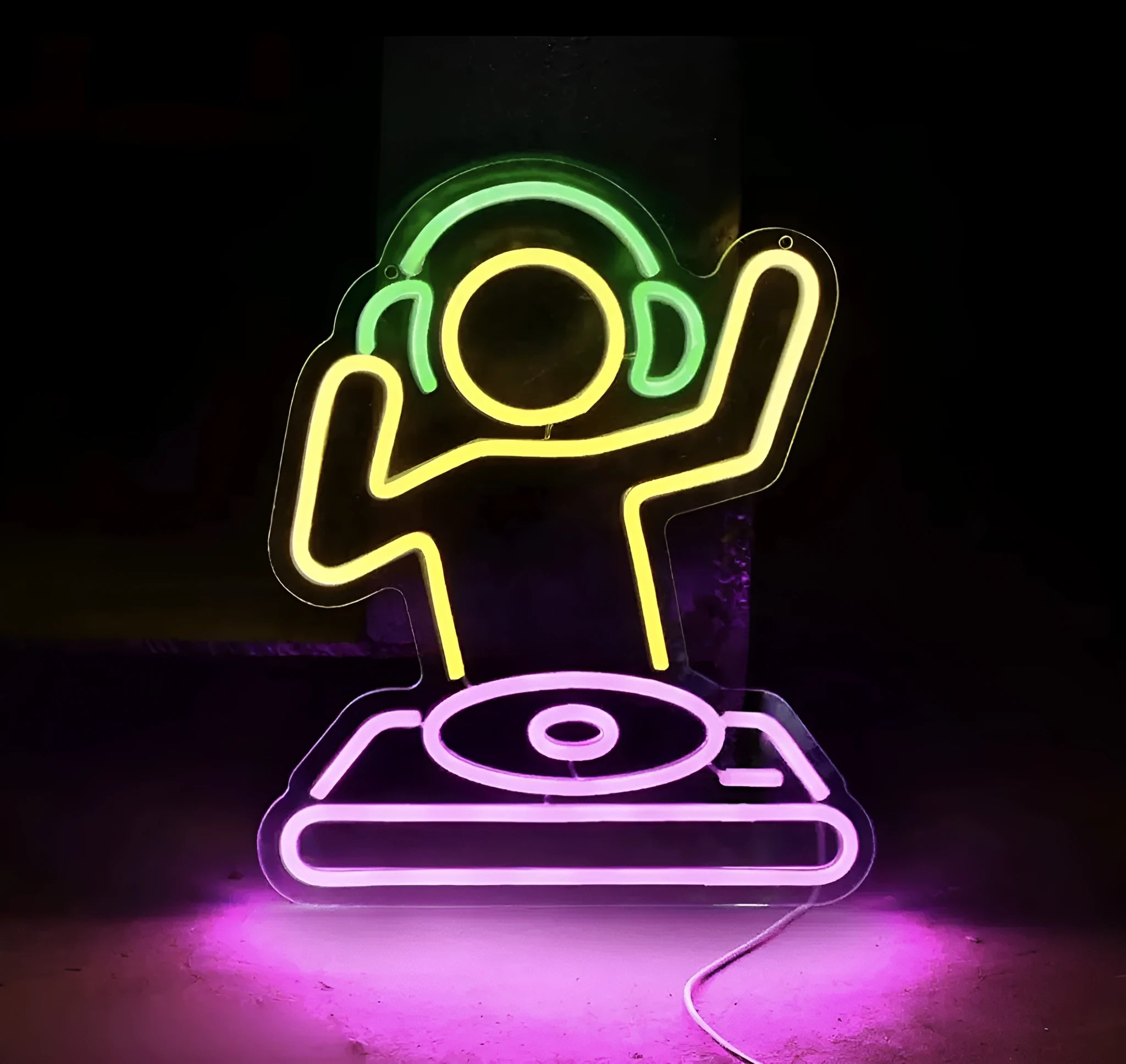 Flexible USB-powered LED neon light strip in 40x30cm size for game room decoration