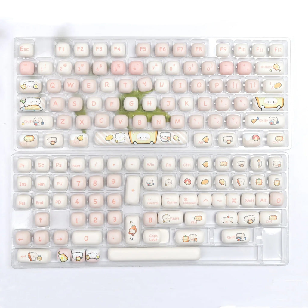 MOG Steamed Bread mechanical keyboard key cap set with bread bear thermal sublimation design