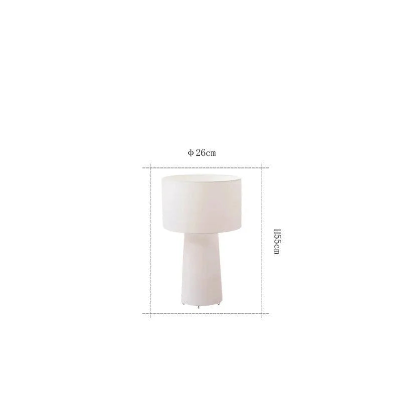 Simple modern floor lamp with fabric lampshade and iron base 26x55CM for living room