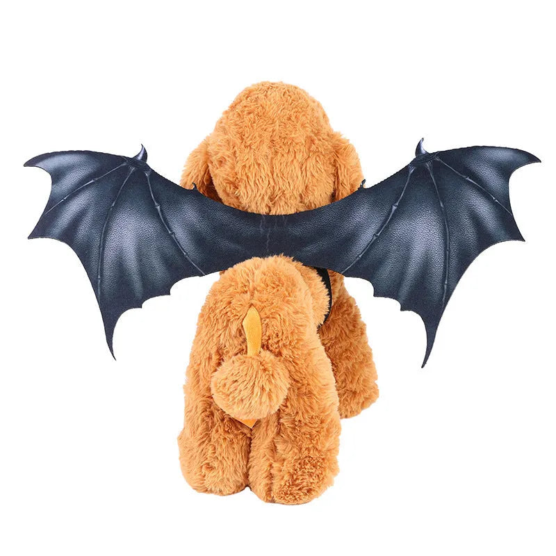 Black cloth bat wings for pets in small, medium, and large sizes for Halloween.