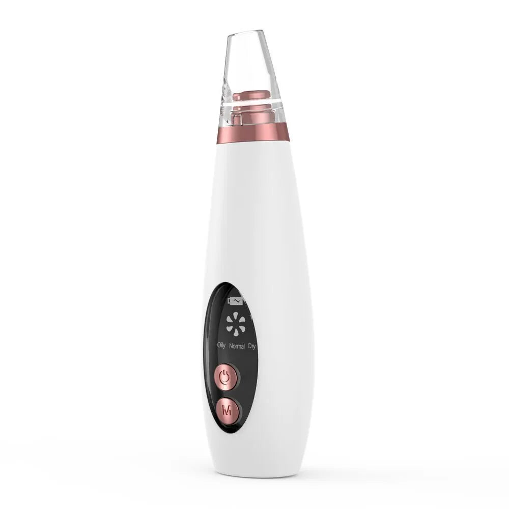 Blackhead Pore Vacuum Cleaner Nose Cleanser Blackheads Remover Blackhead Acne Removal Button Face Suction Beauty Skin Care Tool USB Rechargeable 53kPa Suction White