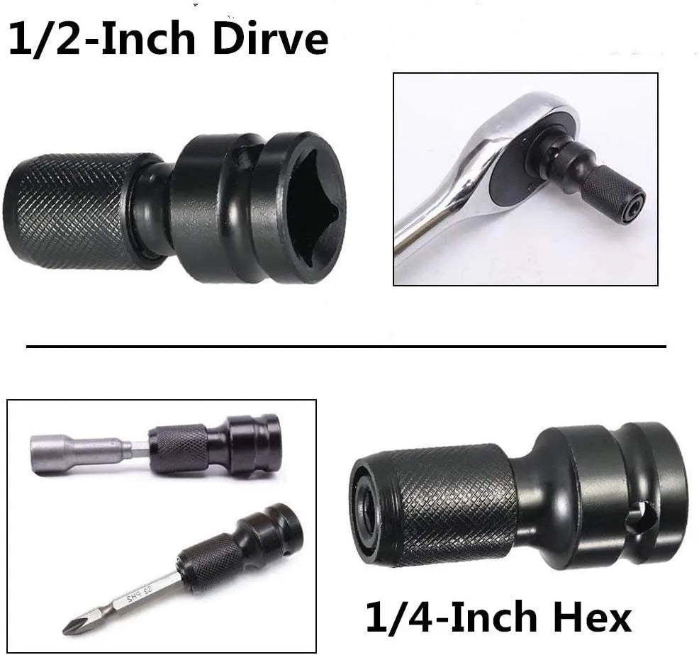 Square turn hexagonal handle telescopic bit holder with telescopic sleeve