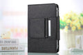 Aluminium alloy flip Bluetooth keyboard holster in black with keyboard inserted