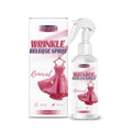 120ml wrinkle release spray bottle for clothes with pump nozzle, white label, plain background