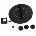 Round 16cm solar fountain pump with solar panel for outdoor water features.