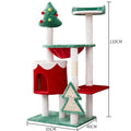 Christmas-themed cat scratching post toy with integrated play elements in density plate material