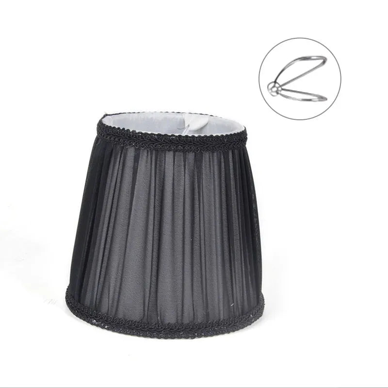 Fabric lampshade for crystal wall lamp in dark blue, white or black with bubble or pion pattern.
