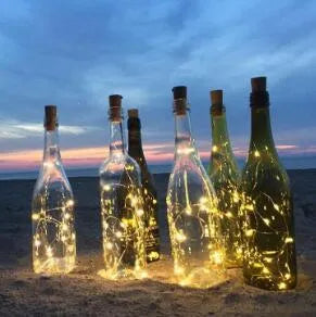 LED wine bottle lights with copper wire and 20 bulbs for decorative illumination