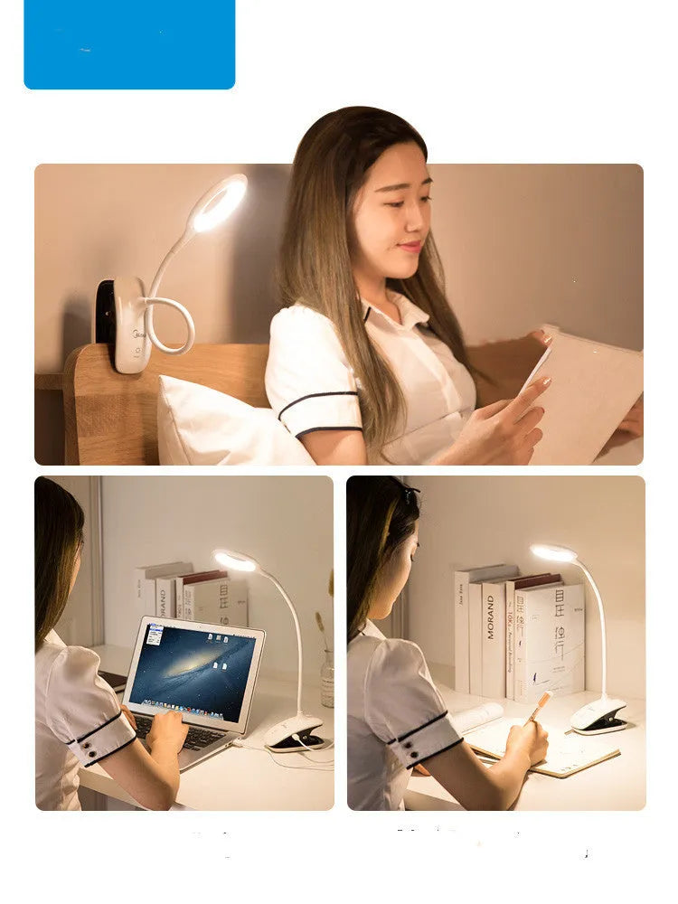 Green USB rechargeable table lamp with touch control on wooden surface