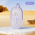 Waterproof EVA swimming storage bag shown in orange, available in 3-litre and 7-litre sizes.