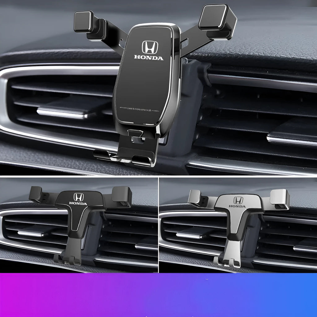 Car phone bracket snap-on gravity support for dashboard outlet in Athens Black