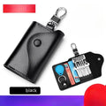 Genuine leather keychain card holder in square vertical design with key mapping internal organisation