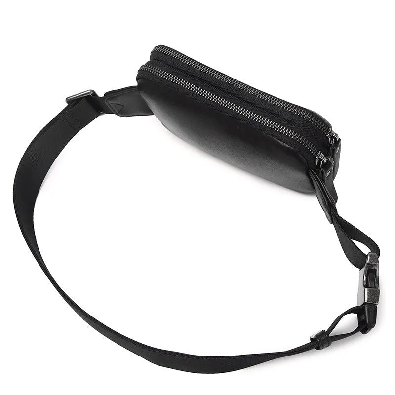 Men's small leather crossbody bag in urban simplicity style with compact dimensions