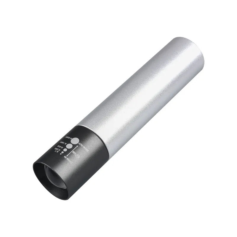 Black and silver aluminium red light therapy anti peeping mosquito repellent lamp with charging cable