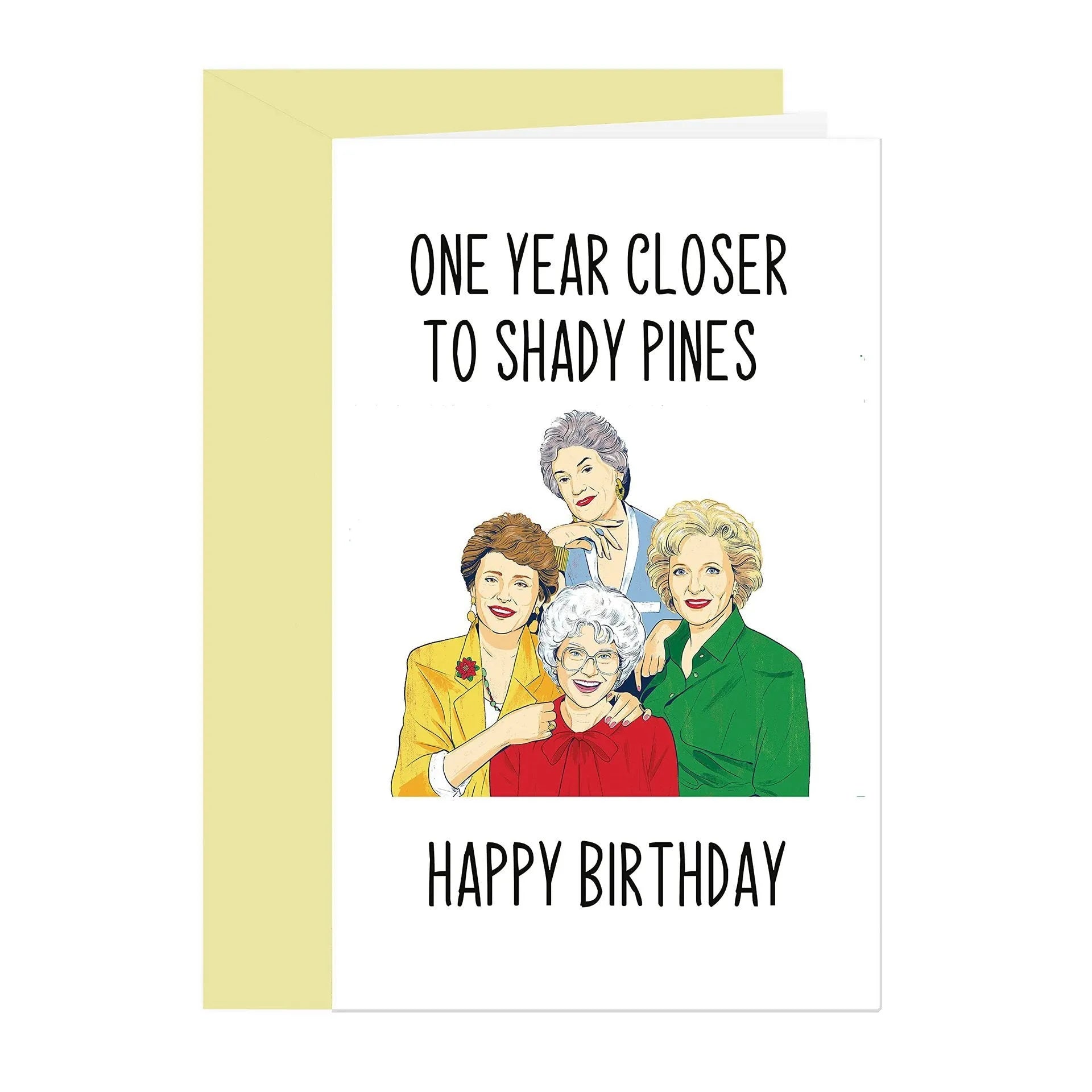 Simple modern birthday greeting card with a matching coloured envelope from a set of eight different colour and size options.