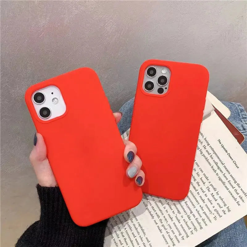All-inclusive liquid silicone phone case for Apple iPhone 13-16 series in frosted finish