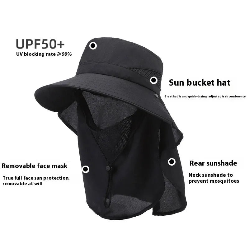 Men's army green wide-brimmed fisherman hat with adjustable drawstring for sun protection outdoors.