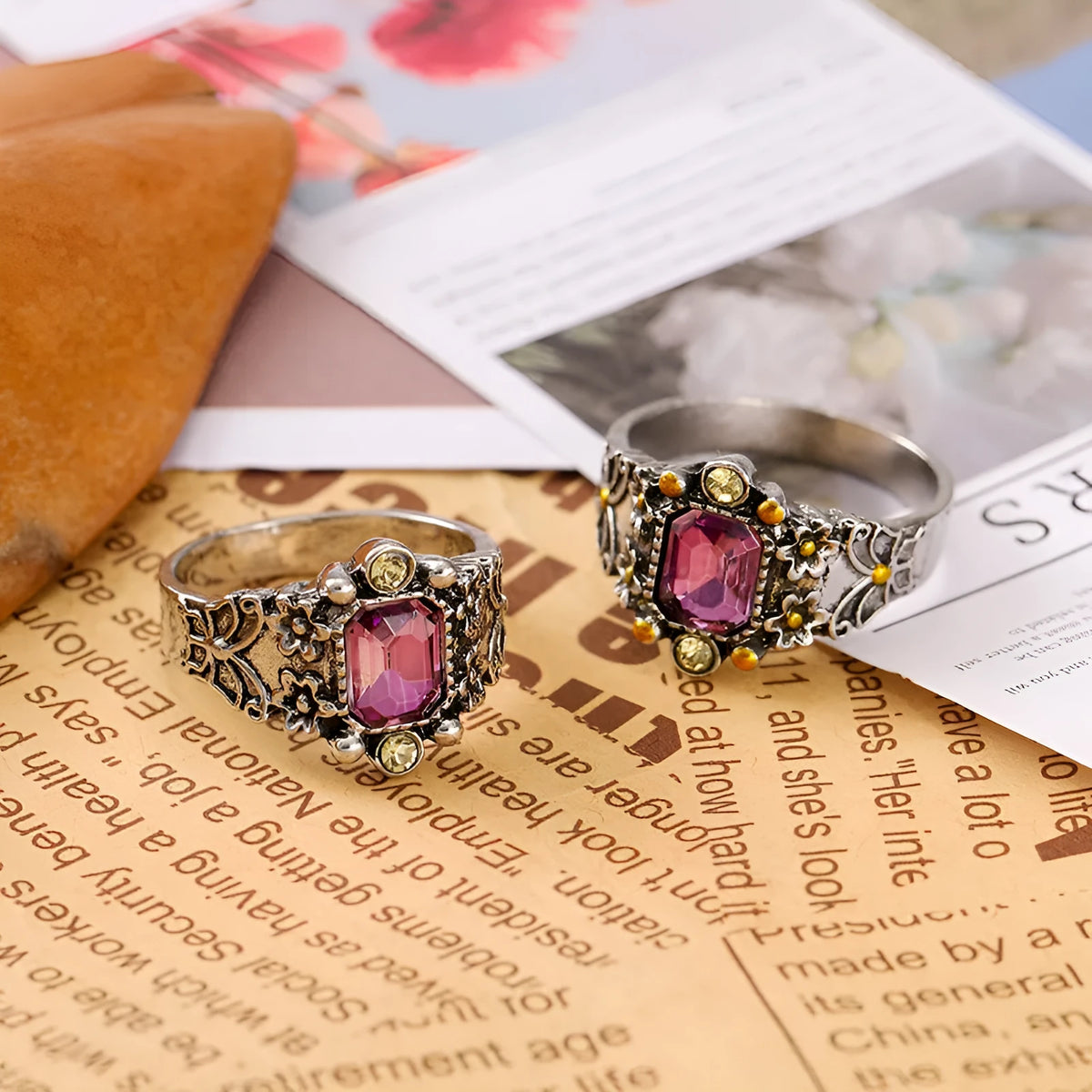 Retro electroplated zinc alloy ring for women ancient white K colour size No 7