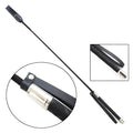 Black PU leather straight riding whip with non-slip handle and wrist strap, 70cm length option