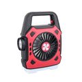 Multi-function fan light hand lamp with fast charging in black, blue, and red colour options