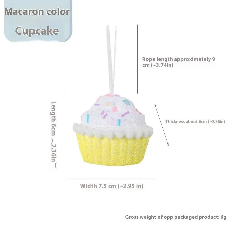 Foam Christmas pendant in macaron colours, Korean style, Ice Cream Cake shape, available in Blue Pink Yellow