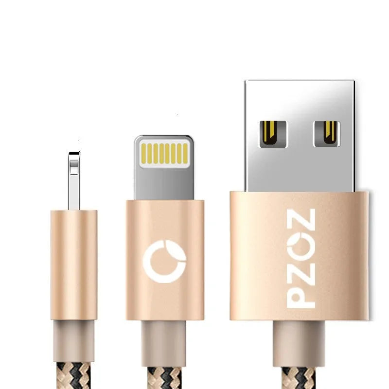 Apple MFI certified Lightning charging cable in grey or silver, 1 metre length.