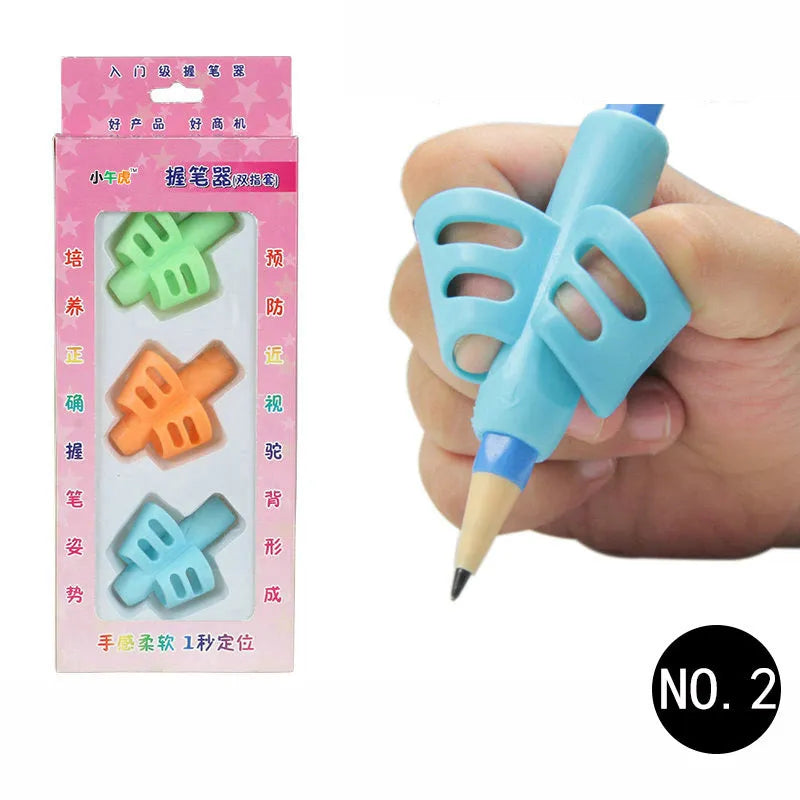 Cartoon children pen holder with soft rubber grip for correcting writing posture