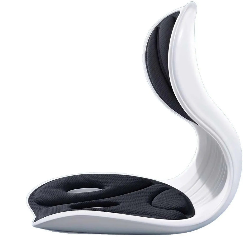 Japanese style lumbar support seat cushion in grey colour with solid pattern design