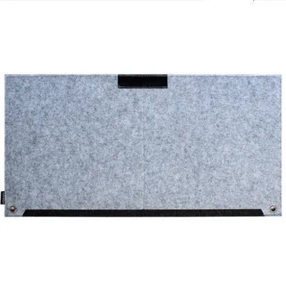 Grey felt computer mouse pad and keyboard pad desk mat 33x63 cm with wrist guard and USB hub
