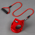 Blue adjustable dog leash and collar set with foam handle for a small dog.