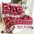 Personalised acrylic Christmas blanket with snowflake or reindeer design, sized 110x130cm.