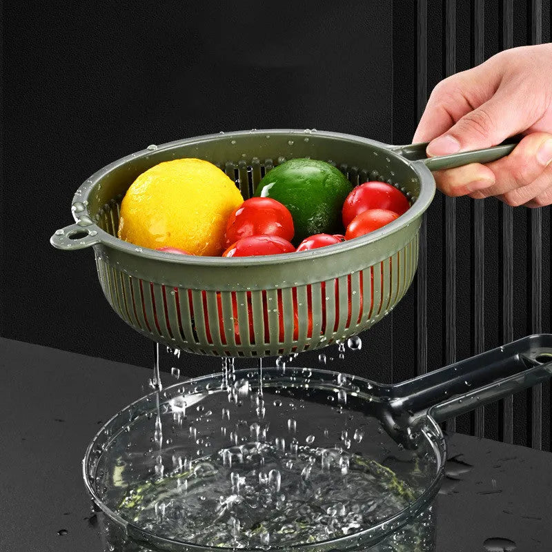 Household vegetable slicer with five stainless steel blades, gauntlet and paring knife in grey or green
