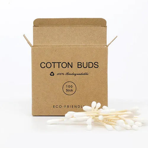 Boxed cotton swabs 100 piece double-ended multicolour for personal care and cleaning