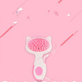 Cat comb with nylon needles and pink ABS resin body, 13cm high for grooming loose hair