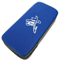 Square foot target pad boxing training prop in blue vertical orientation