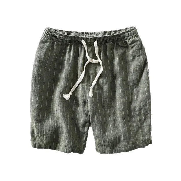 Men's striped cropped trousers in super soft polyester fabric with straight leg street style design
