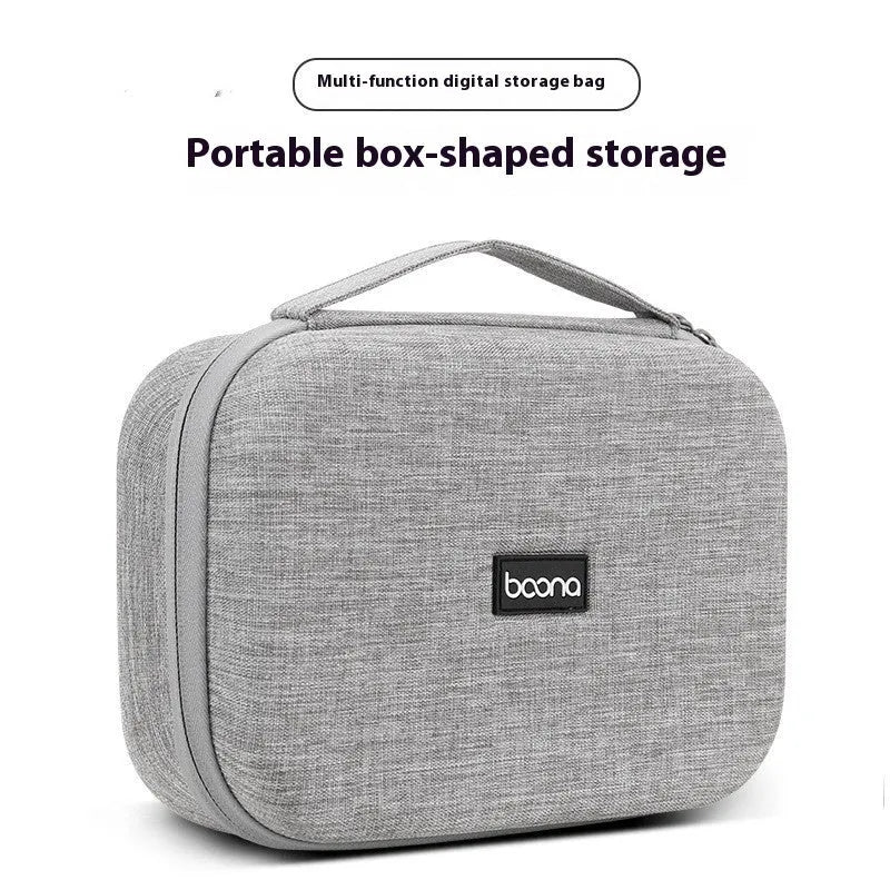Gray EVA multifunctional digital storage bag for data cable headset charger with 3kg load capacity