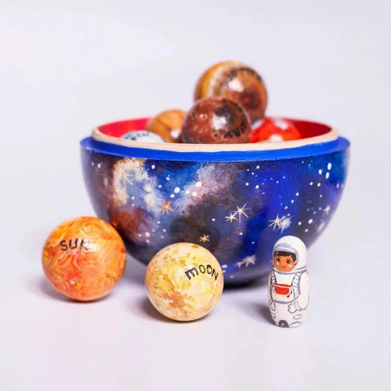 Planet Sun World plastic resin craft model in modern simplicity style on display