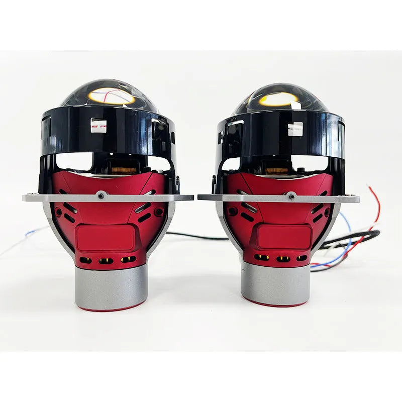 Intelligent follow up steering headlights with aviation aluminium housing and three inch glass lenses
