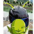 Yellow silicone swinging sunflower decoration with suction cup for helmet attachment.
