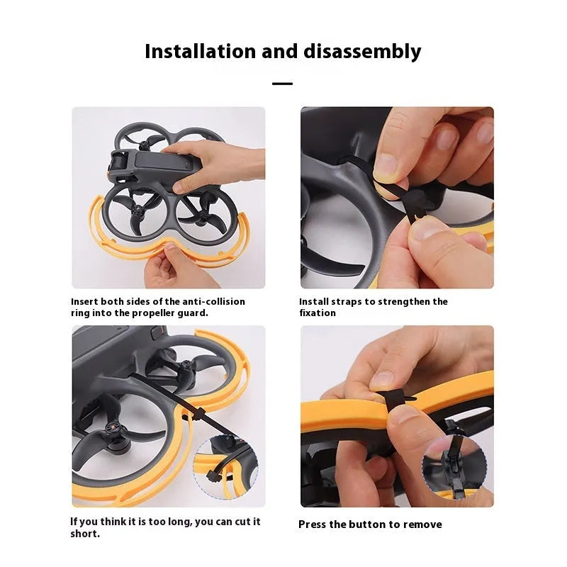 Orange ABS anticollision coil ring for Avata2 drone paddle blade protection