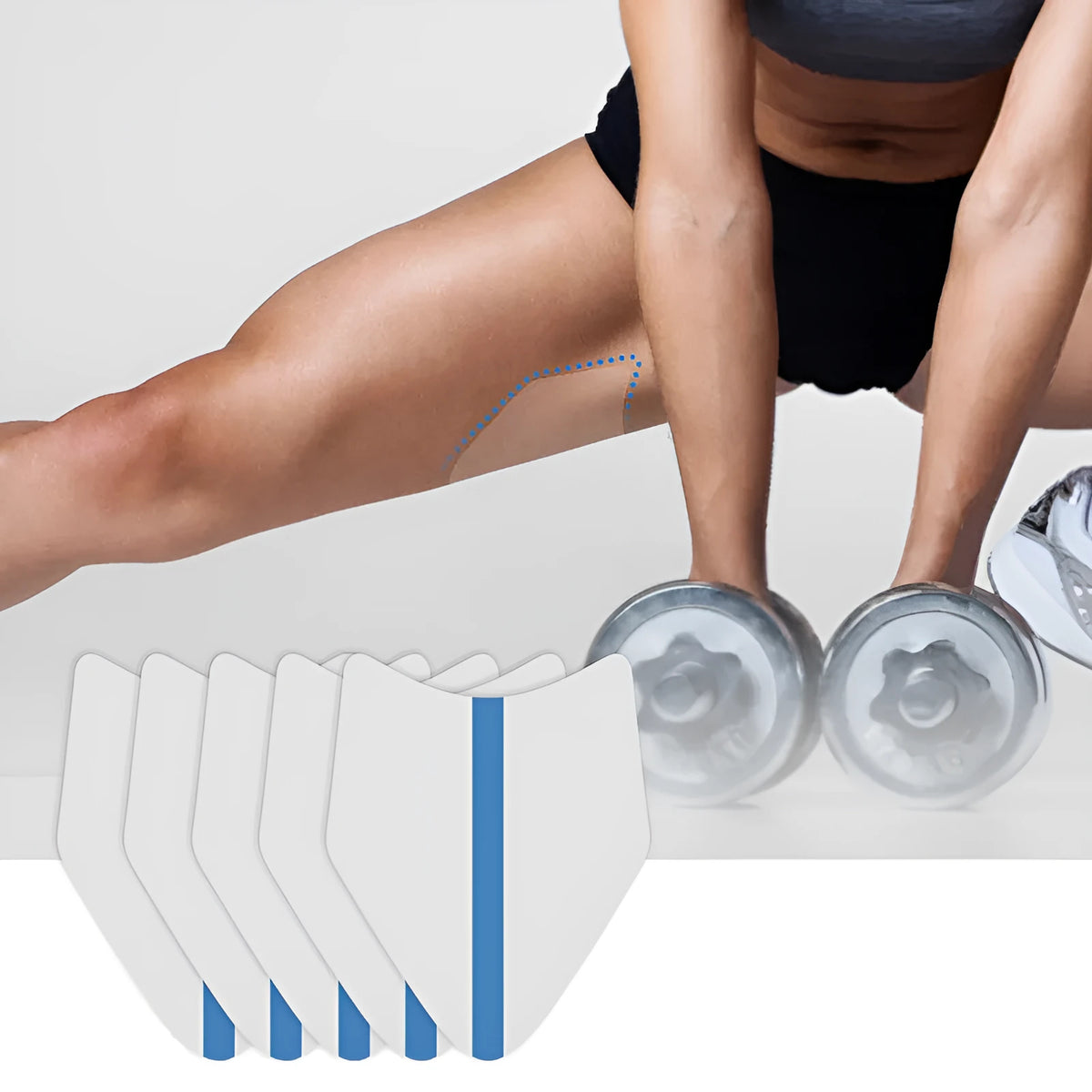 Transparent aircraft-shaped PE film anti-wear patch for inner thigh sweat protection