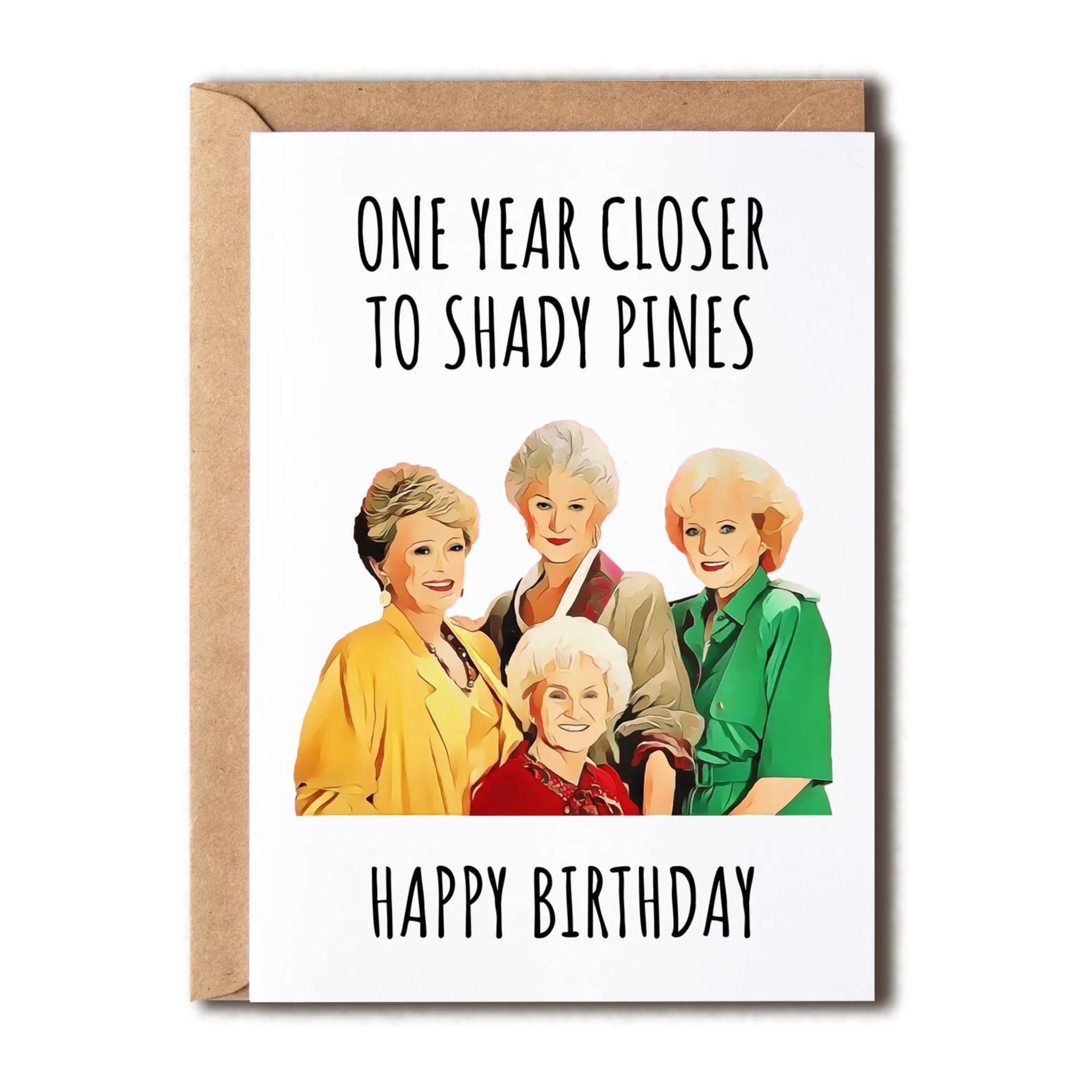Simple modern birthday greeting card with a matching coloured envelope from a set of eight different colour and size options.