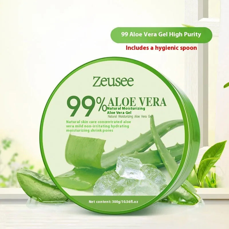 300g aloe vera gel jar for acne control and facial moisturising with application spoon
