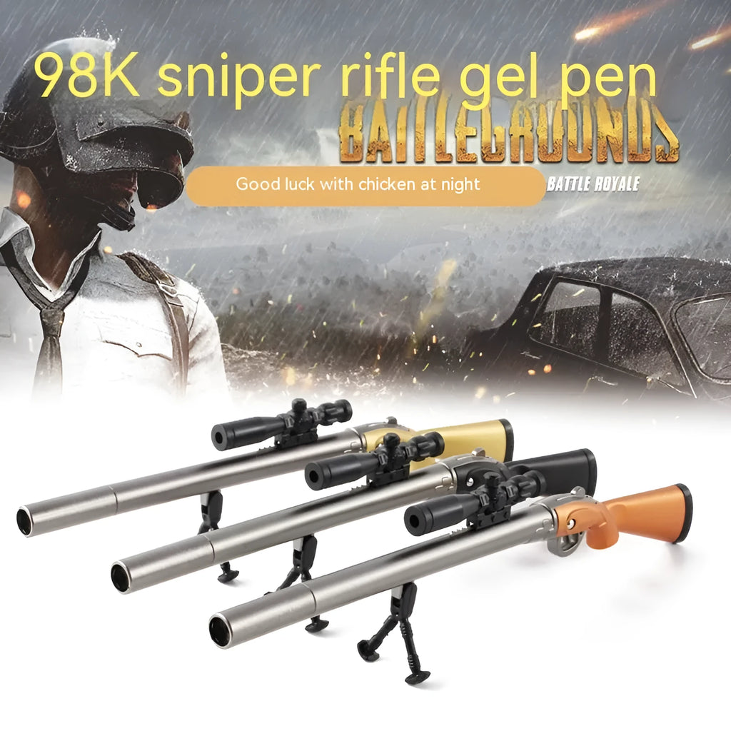 98K sniper rifle replica gel pen with 0.5mm tip and black ink