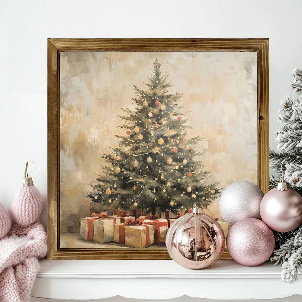 Double-layer pine wooden photo frame, 20x20cm square, modern simplicity, for office, temple, or home decoration