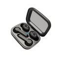 XG15 Bluetooth wireless dual headset in black with charging case and three ear cap sizes
