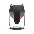 Ultrasonic humidifier with colourful night lights on a desk, black ABS model with USB cable